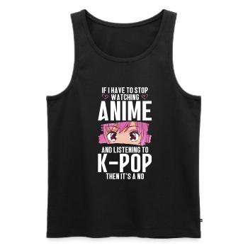 Anime & K-Pop Musique Kpop Manga Japonais Otaku - Débardeur bio Premium Homme - noir - Devant - Michal (187cm)