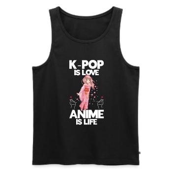 Anime & K-Pop Music Kpop Japanese Manga Otaku - Men's Premium Organic Tank Top - black - Front - Michal (187cm)