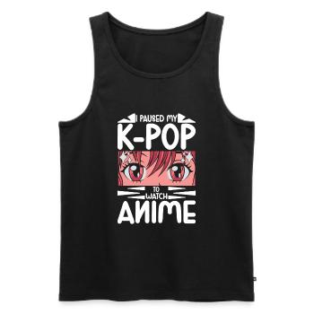 Anime & K-Pop Music Kpop Japanese Manga Otaku - Men's Premium Organic Tank Top - black - Front - Michal (187cm)