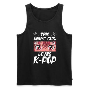 Anime & K-Pop Musique Kpop Manga Japonais Otaku - Débardeur bio Premium Homme - noir - Devant - Michal (187cm)
