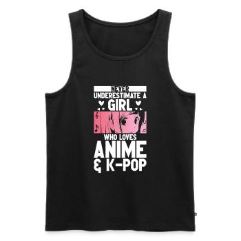 Anime & K-Pop Music Kpop Japanese Manga Otaku - Men's Premium Organic Tank Top - black - Front - Michal (187cm)
