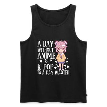 Anime & K-Pop Musique Kpop Manga Japonais Otaku - Débardeur bio Premium Homme - noir - Devant - Michal (187cm)