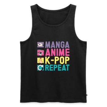Anime & K-Pop Music Kpop Japanese Manga Otaku - Men's Premium Organic Tank Top - black - Front - Michal (187cm)