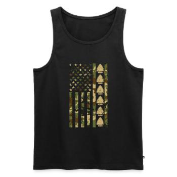 Pfeilspitzenjagd Artefakte Bogenschießen - Männer Premium Bio Tank Top - Schwarz - Vorne - AI Model Male 178 light (178cm)