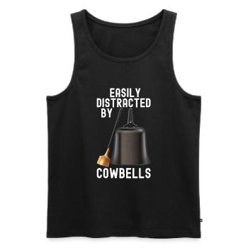 Cowbell More Cowbell-Vintager - Men's Premium Organic Tank Top - black - Front - Michal (187cm)