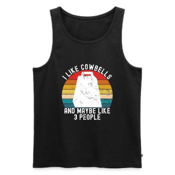 Cowbell More Cowbell-Vintager - Men's Premium Organic Tank Top - black - Front - Michal (187cm)