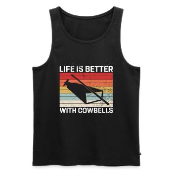 Cowbell Plus Cowbell-Vintager - Débardeur bio Premium Homme - noir - Devant - AI Model Male 178 light (178cm)