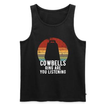 Cowbell Plus Cowbell-Vintager - Débardeur bio Premium Homme - noir - Devant - AI Model Male 178 light (178cm)