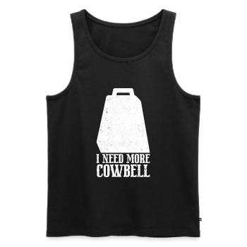 Cowbell More Cowbell-Vintager - Men's Premium Organic Tank Top - black - Front - Michal (187cm)