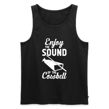 Cowbell More Cowbell-Vintager - Men's Premium Organic Tank Top - black - Front - Michal (187cm)