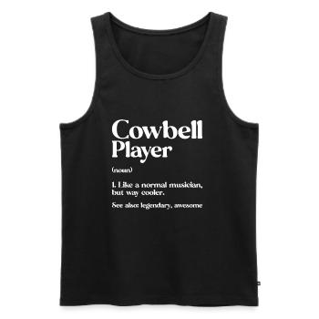 Cowbell More Cowbell-Vintager - Men's Premium Organic Tank Top - black - Front - Michal (187cm)