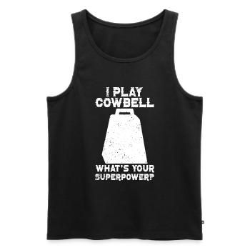 Cowbell More Cowbell-Vintager - Men's Premium Organic Tank Top - black - Front - Michal (187cm)