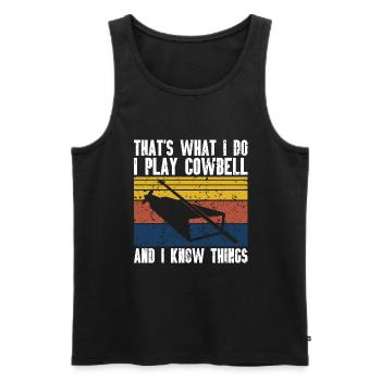 Cowbell More Cowbell-Vintager - Men's Premium Organic Tank Top - black - Front - Michal (187cm)