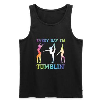 Tumbler Gymnast Girl Tumbler - Men's Premium Organic Tank Top - black - Front - AI Model Male 178 light (178cm)