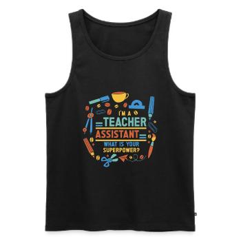 Enseignant -Assistant Directeur d’enseignement - Débardeur bio Premium Homme - noir - Devant - Michal (187cm)