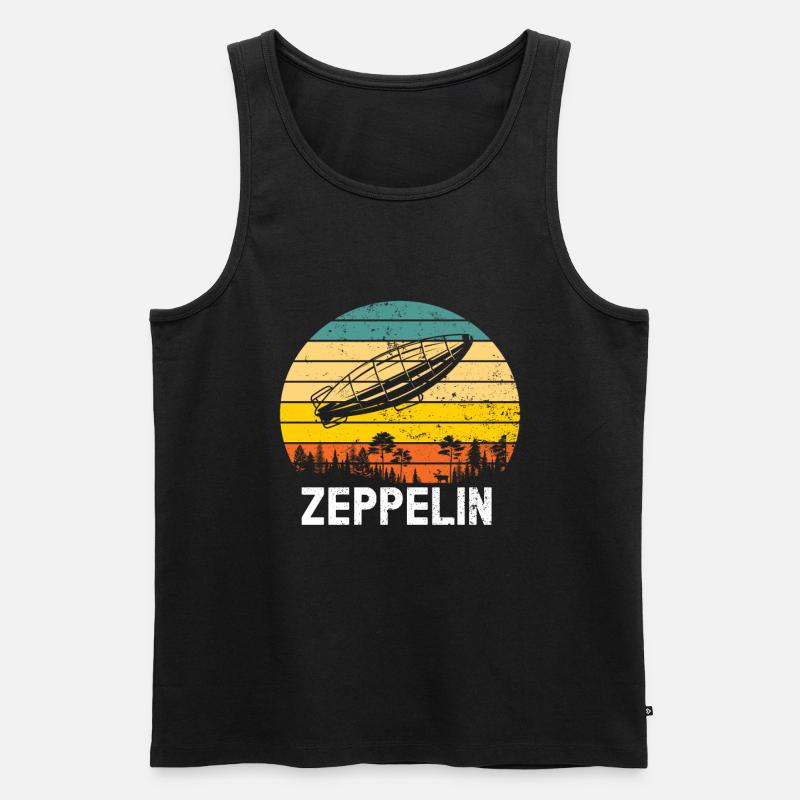 Zeppelin Flugzeugluftschiff Leitbarer Luftfahrt - Männer Premium Bio Tank Top - Schwarz