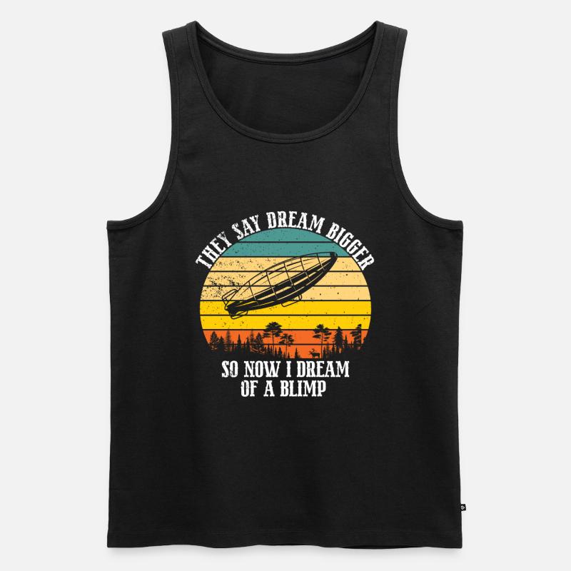 Zeppelin Flugzeugluftschiff Leitbarer Luftfahrt - Männer Premium Bio Tank Top - Schwarz