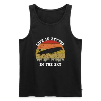 Zeppelin Flugzeugluftschiff Leitbarer Luftfahrt - Männer Premium Bio Tank Top - Schwarz - Vorne - Michal (187cm)