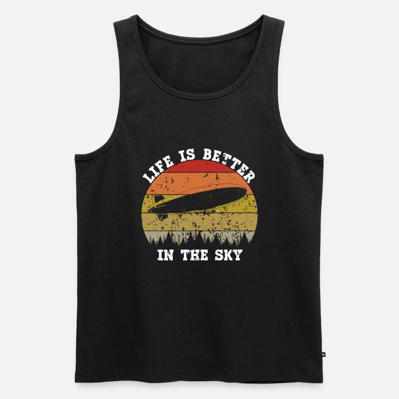 Zeppelin Flugzeugluftschiff Leitbarer Luftfahrt - Männer Premium Bio Tank Top - Schwarz