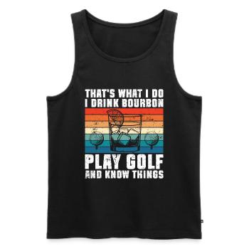 Bourbon & Golf Whikey Golfspieler Golfer - Men's Premium Organic Tank Top - black - Front - Michal (187cm)