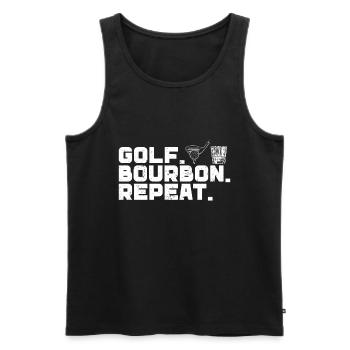 Bourbon & Golf Whikey Golfspieler Golfer - Men's Premium Organic Tank Top - black - Front - Michal (187cm)