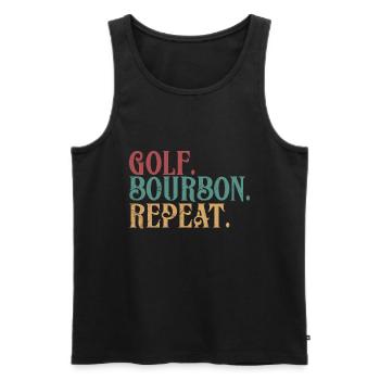 Bourbon & Golf Whikey Golfspieler Golfer - Men's Premium Organic Tank Top - black - Front - Michal (187cm)