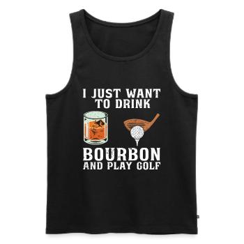 Bourbon & Golf Whikey Golfspieler Golfer - Men's Premium Organic Tank Top - black - Front - Michal (187cm)