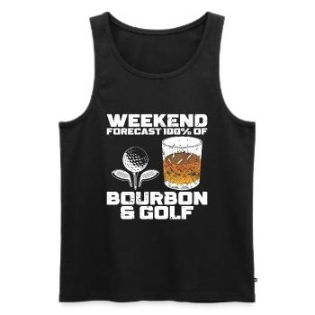 Bourbon & Golf Whikey Golfspieler Golfer - Men's Premium Organic Tank Top - black - Front - Michal (187cm)