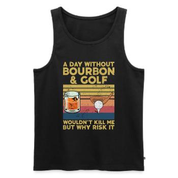 Bourbon & Golf Whikey Golfspieler Golfer - Men's Premium Organic Tank Top - black - Front - Michal (187cm)