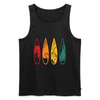 Vintage Surfer Retro Surfing Beach Surf - Men's Premium Organic Tank Top - black - Front - Michal (187cm)