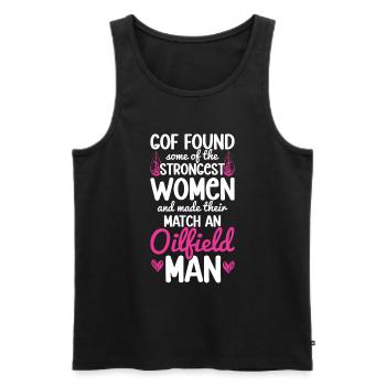 Travailleur pétrolier Rig Roughneck Oilfield Woman - Débardeur bio Premium Homme - noir - Devant - AI Model Male 178 light (178cm)