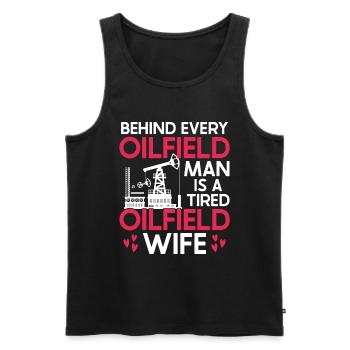 Travailleur pétrolier Rig Roughneck Oilfield Woman - Débardeur bio Premium Homme - noir - Devant - AI Model Male 178 light (178cm)