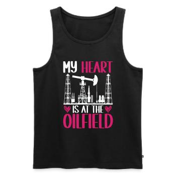 Travailleur pétrolier Rig Roughneck Oilfield Woman - Débardeur bio Premium Homme - noir - Devant - AI Model Male 178 light (178cm)