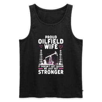 Travailleur pétrolier Rig Roughneck Oilfield Woman - Débardeur bio Premium Homme - noir - Devant - AI Model Male 178 light (178cm)