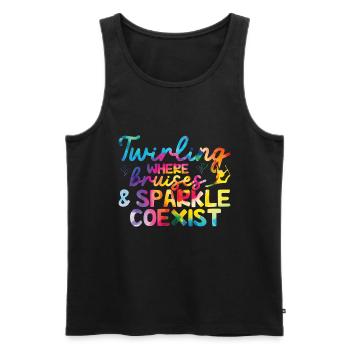Baton Twirling Girl Twirler Majorette - Men's Premium Organic Tank Top - black - Front - AI Model Male 178 light (178cm)