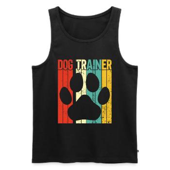 Dresseur de chiens Chiot drôle de dressage d’animaux de compagnie - Débardeur bio Premium Homme - noir - Devant - Michal (187cm)