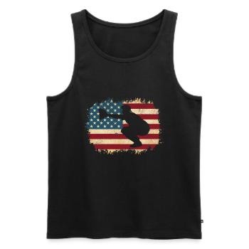 Baseballfänger Baseballspieler Pitcher - Männer Premium Bio Tank Top - Schwarz - Vorne - AI Model Male 178 light (178cm)