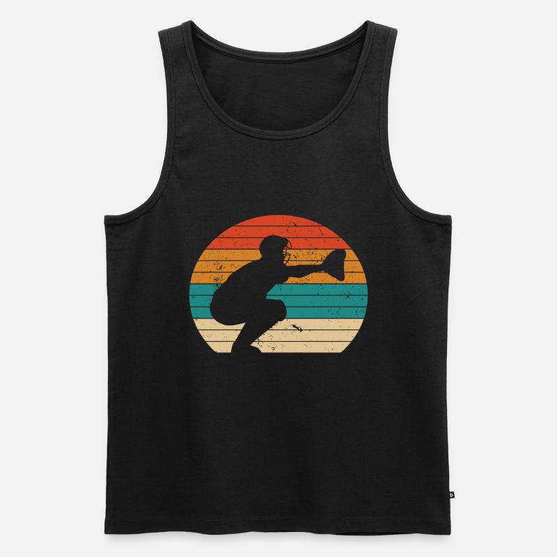 Baseballfänger Baseballspieler Pitcher - Männer Premium Bio Tank Top - Schwarz