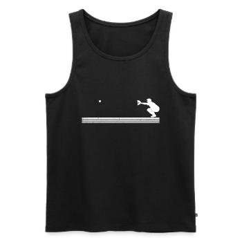 Baseballfänger Baseballspieler Pitcher - Männer Premium Bio Tank Top - Schwarz - Vorne - AI Model Male 178 light (178cm)
