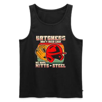 Baseballfänger Baseballspieler Pitcher - Männer Premium Bio Tank Top - Schwarz - Vorne - AI Model Male 178 light (178cm)