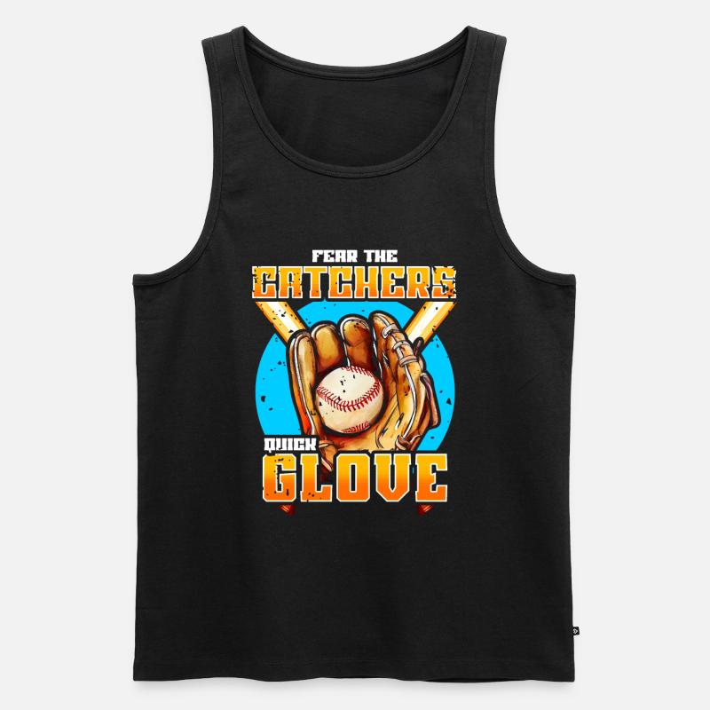 Baseballfänger Baseballspieler Pitcher - Männer Premium Bio Tank Top - Schwarz
