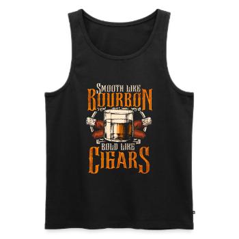 Bourbon Cigars Whisky Cigars Lounge Lovers - Men's Premium Organic Tank Top - black - Front - Michal (187cm)