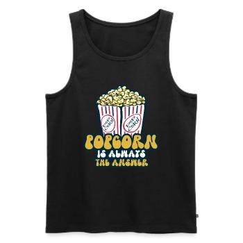 Amateur de pop-corn Cinéma Movie Snack - Débardeur bio Premium Homme - noir - Devant - Michal (187cm)