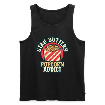 Popcorn Lover Cinema Movie Snack - Débardeur bio Premium Homme - noir - Devant - Michal (187cm)