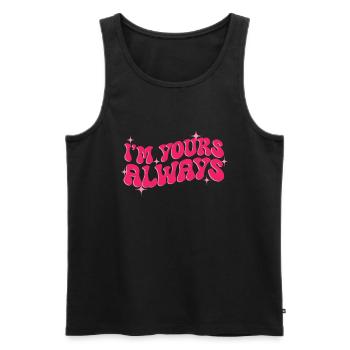 Retro Groovy 70's Valentine's Day Hearts Couple - Men's Premium Organic Tank Top - black - Front - AI Model Male 178 light (178cm)
