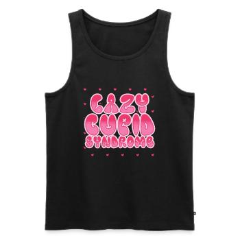 Retro Groovy 70's Valentine's Day Hearts Couple - Men's Premium Organic Tank Top - charcoal grey - Front - Alexander (188cm)