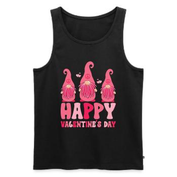 Retro Groovy 70's Valentine's Day Hearts Couple - Men's Premium Organic Tank Top - black - Front - AI Model Male 178 light (178cm)