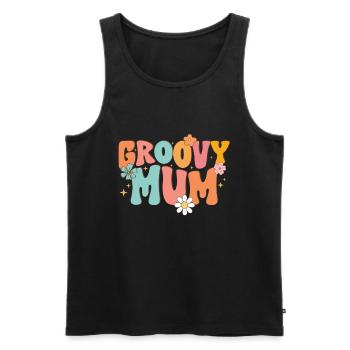 Groovy Mutter Passende Familie Am 1. Geburtstag - Männer Premium Bio Tank Top - Schwarz - Vorne - AI Model Male 178 light (178cm)