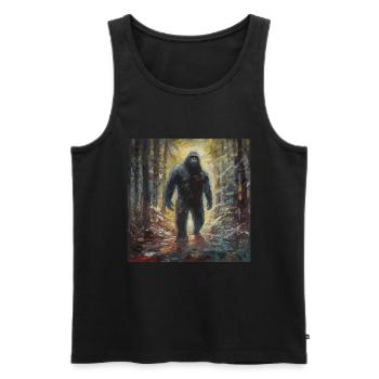 Gemälde Kunst Sasquatch Funny Graphic Acts - Männer Premium Bio Tank Top - Schwarz - Vorne - Michal (187cm)