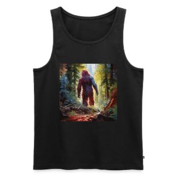Gemälde Kunst Sasquatch Funny Graphic Acts - Männer Premium Bio Tank Top - Schwarz - Vorne - Michal (187cm)